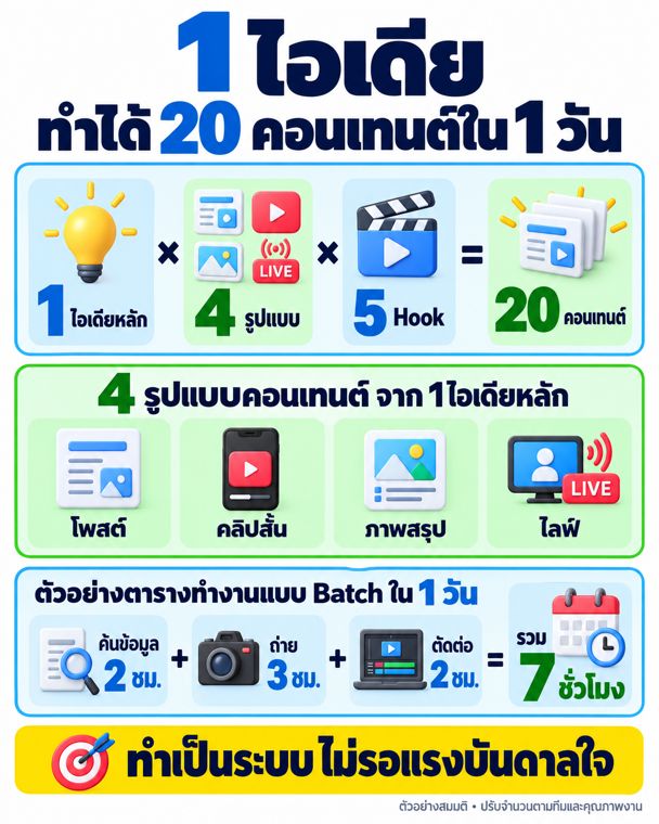 1 ไอเดีย ทำได้ 20 คอนเทนต์ใน 1 วัน